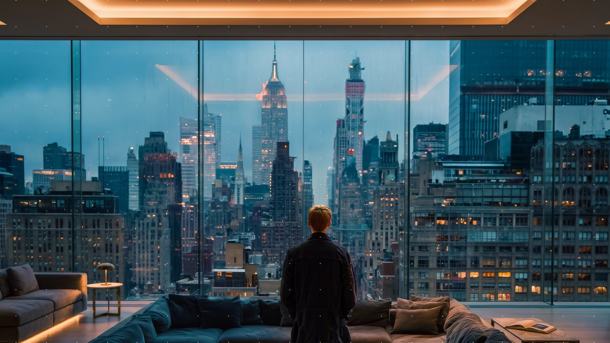 Guest looking out over the city