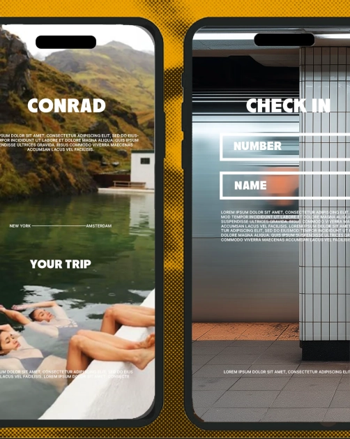 Conrad app check-in screens
