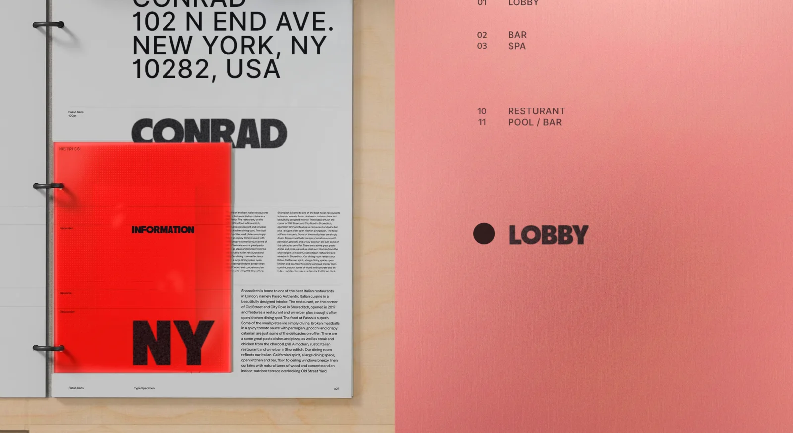 Conrad lobby stationery