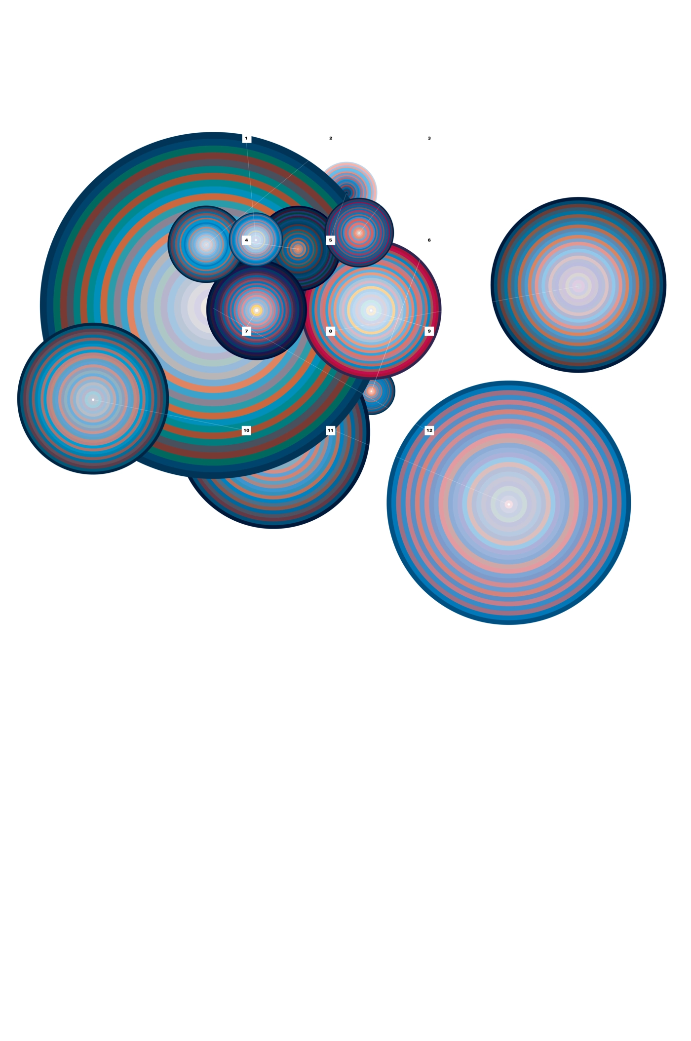 Time poster — school portraits as nested circles