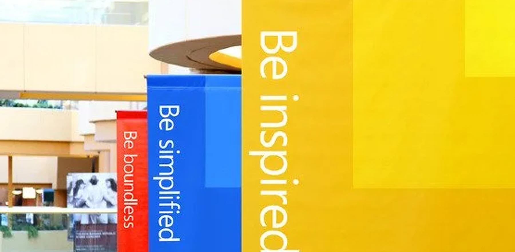 Microsoft Store banners: Be boundless, Be simplified, Be inspired
