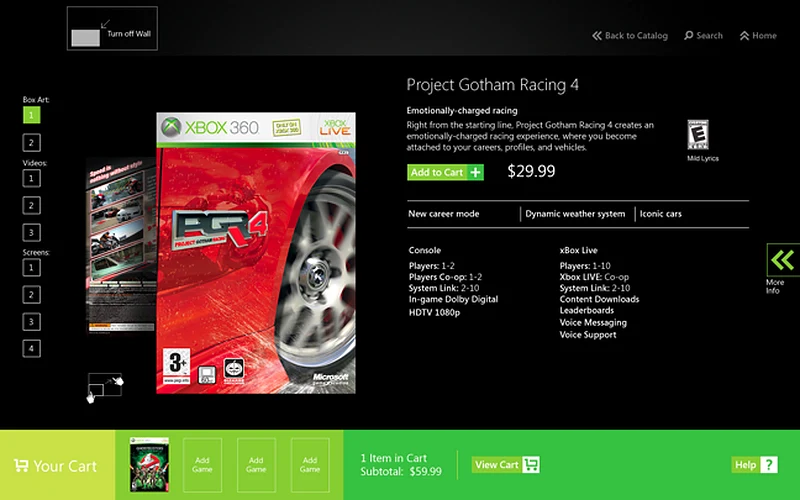 Xbox game detail screen