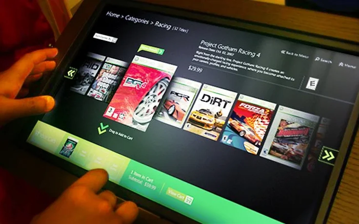 Microsoft Store touch-screen interface