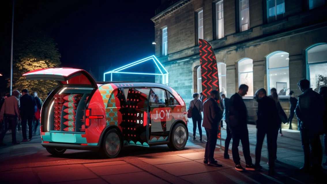 Njoy van at night